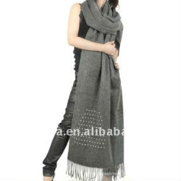 plain 100% wool shawl scarf with holes